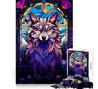 Puzzle Abstrait Adulte Wolf Magenta Night, 1000 pièces, Assemblage serré, idéal pour développer l'esprit d'analyse et se détendre (38x26cm) Cadeau d'hiver