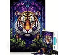 Puzzle Abstrait Amazing Tiger de 1000 pièces Jeu de réflexion et d'exercice Emboîtement précis sans espaces Défi cérébral interactif pour la Maison (38x26cm)