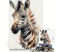 Puzzle Abstrait Aquarelle zèbre 1000 pièces pour Adolescents, entraînement de la réflexion, Plaisir Facile, découpe Uniforme, Cadeau de Noël Chic (50x75cm)