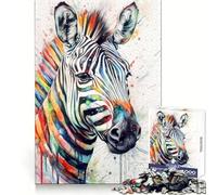 Puzzle Abstrait Aquarelle zèbre pour Adolescents, 1000 pièces, pour stimuler la mémoire et se détendre, idéal comme Cadeau de Noël (38x52cm)