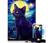 Puzzle Abstrait Chat Bleu Russe 1000 pièces pour Adolescents Renforce la mémoire, Divertissement paisible, Bords de qualité, (38x26cm)