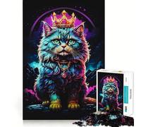 Puzzle Abstrait Chat Persan 1000 pièces pour Adultes pour développer la logique et la précision Jeu de réflexion Découpe précise Cadeau élégant (50x75cm)