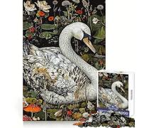 Puzzle Abstrait Cygne pour Adolescents 1000 pièces Améliore la mémoire Loisirs à la Maison Bords précis Cadeau Exquis 38x26cm