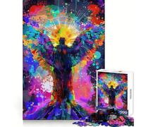Puzzle Abstrait d'anges aux Couleurs Vives de 1000 pièces pour Adultes Un Cadeau attentionné, idéal pour se détendre et se ressourcer (38x52cm)