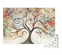 Puzzle Abstrait d'arbre 1000 pièces pour Adultes Arbre décoratif en Spirale Jeu de réflexion Stimulant pour Adultes 52 x 38 cm / 1000 pièces