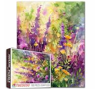 Puzzle abstrait de 1 000 pièces pour adultes - Aquarelle botanique - 50,8 x 68,6 cm - Cadeau esthétique - Décoration murale - Jeu de casse-tête - Jeu relaxant