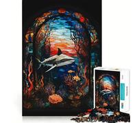 Puzzle Abstrait de 1000 pièces avec Requin pour Adolescents, Jeu d'exercice Mental et de Relaxation, à Assembler pour la liste de souhaits du Père Noël 50x75cm