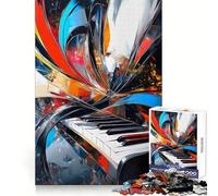 Puzzle Abstrait de 1000 pièces avec Touches de Piano pour Adolescents, Wise Think Toy, Gentle Leisure, Tight Cut, Liste de souhaits du Père Noël (50x75cm)