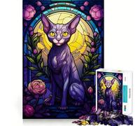 Puzzle Abstrait de 1000 pièces Chat Sphynx pour Adultes et Adolescents, Jeu de réflexion apaisant, découpe précise, Cadeau de Noël 50x75cm