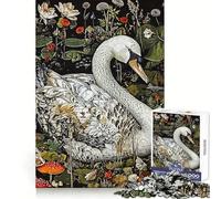 Puzzle Abstrait de 1000 pièces Cygne pour Adolescents, Jeu de logique et de Sens, Divertissement paisible, Bords Lisses, Cadeau créatif 50x75cm
