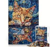 Puzzle Abstrait de 1000 pièces Ombres de Chat Triste pour Adolescents renforce la mémoire, Offre Un Divertissement paisible et de qualité, et constitue Un (50x75cm)