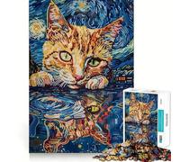 Puzzle Abstrait de 1000 pièces Ombres de Chat Triste pour Adolescents renforce la mémoire, Offre Un Divertissement paisible et de qualité, et constitue Un (50x75cm)
