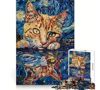 Puzzle Abstrait de 1000 pièces Ombres de Chat Triste pour Adultes et Adolescents, Jeu intellectuel, à Partager à la Maison, qualité et découpe Classiques (38x52cm)