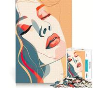 Puzzle Abstrait de 1000 pièces représentant Les Lignes du Visage d'une Femme,idéal pour Les Adolescents Jeu de Stimulation Cognitive,sans Espace,Format Compact et Amusant pour des Moments de Jeu