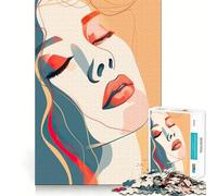 Puzzle Abstrait de 1000 pièces représentant Les Lignes du Visage d'une Femme Stimulation Cognitive Pièces nettes et sans bavures Jeu de Divertissement d'intérieur pour Les Vacances (50x75cm)