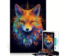 Puzzle Abstrait de 1000 pièces représentant Un Renard Roux, idéal pour Adultes et Adolescents Jeu d'adresse apaisant et Amusant, Bords Nets, Cadeau Parfait pour Les fêtes (38x26cm)