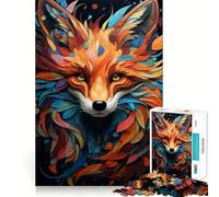 Puzzle Abstrait de 1000 pièces représentant Un Renard Roux, idéal pour Adultes Jeu intellectuel apaisant et Relaxant Découpe précise pour Les vœux du Père Noël (50x75cm)