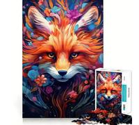 Puzzle Abstrait de 1000 pièces représentant Un Renard Roux, idéal pour Les Adolescents Jeu de Puzzle Stimulant la réflexion, Partager en Groupe Cadeau Classique Assembler (38x26cm)