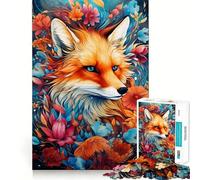 Puzzle Abstrait de 1000 pièces représentant Un Renard Roux, idéal pour Les Adolescents Un Jeu de logique Fine, Un Loisir Facile et Un Cadeau Parfait pour Les fêtes (50x75cm)
