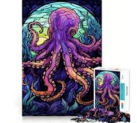 Puzzle Abstrait de 1000 pièces représentant Une Pieuvre étonnante,pour Adultes Jeu de résolution de problèmes,qualité Professionnelle,activité de Groupe relaxante en intérieur (38x52cm)