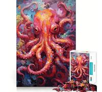 Puzzle Abstrait de 1000 pièces représentant Une Pieuvre, idéal pour Adultes, renforce Les Liens familiaux, Bords Nets, Cadeau d'anniversaire (50x75cm)