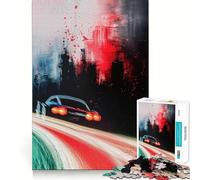 Puzzle Abstrait de 1000 pièces Voiture floue à Grande Vitesse pour Adolescents, défi cérébral, Jeu d'éveil, activité à la Maison, Cadeau Original et touchant 38x26cm