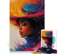Puzzle Abstrait de Femme 1000 pièces Jeu de réflexion de qualité supérieure,découpé au Laser Exercice Mental Calme à Faire à la Maison (38x26cm)