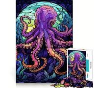 Puzzle Abstrait de Pieuvre Incroyable pour Adolescents 1000 pièces Découpe Laser pour Un Assemblage Parfait Exercice Mental Calme à la Maison (50x75cm)