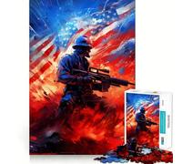 Puzzle Abstrait décoratif pour vétérans américains,1000 pièces,qualité Professionnelle,pour stimuler la mémoire et l'esprit (38x52cm) Un pour développer la dextérité et l'intelligence
