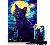 Puzzle Abstrait Difficile Chat Bleu Russe pour Adultes, 1000 pièces, Jeu de logique et d'adresse, à Partager en Famille, découpe précise, Objet de Collection (50x75cm)
