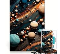 Puzzle Abstrait du système Solaire 1000 pièces pour Adultes, Jeu de réflexion, Divertissement paisible, pièce de Collection aux découpes soignées (38x26cm)
