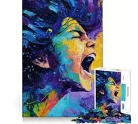 Puzzle Abstrait Femme Qui crie, 1000 pièces, Jouet cognitif pour Adultes, à Assembler Ensemble pour Un Plaisir partagé (38x52cm)