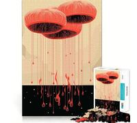 Puzzle Abstrait Goutte Rouge pour Adolescents, 1000 pièces, Jouet de réflexion, évasion et Calme, Bords précis, Cadeau Exceptionnel (38x26cm)