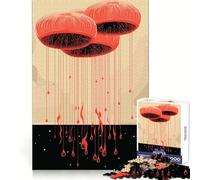 Puzzle Abstrait Goutte Rouge pour Adolescents, 1000 pièces, Jouet de réflexion, évasion et Calme, Bords précis, Cadeau Exceptionnel (38x26cm)