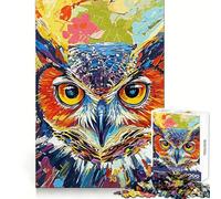 Puzzle Abstrait Hibou de 1000 pièces pour Adolescents, Jeu Intelligent, Moment de détente, Assemblage d'image, Joli Cadeau (38x26cm)