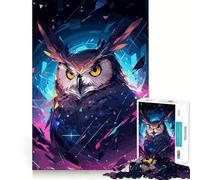 Puzzle Abstrait Hibou de 1000 pièces pour Adolescents, Stimulant la mémoire, Jeu apaisant, Bords Nets, Cadeau de qualité supérieure (38x26cm)