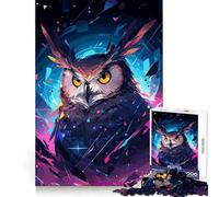 Puzzle Abstrait Hibou de 1000 pièces pour Adolescents, Stimulant la mémoire, Jeu apaisant, Bords Nets, Cadeau de qualité supérieure (38x26cm)