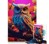Puzzle Abstrait Hibou pour Adolescents, 1000 pièces, Jeu intellectuel, Divertissement d'intérieur, découpe de qualité, Cadeau créatif (50x75cm)