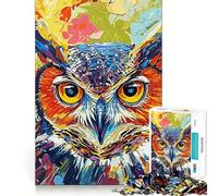 Puzzle Abstrait Hibou pour Adolescents, 1000 pièces, Jeu Intelligent à Partager en Famille, Motif à Assembler, Cadeau du Père Noël (50x75cm)