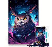 Puzzle Abstrait Hibou pour Adultes, 1000 pièces, Puzzle cérébral Relaxant, Image à Assembler, Cadeau de Noël (38x52cm)