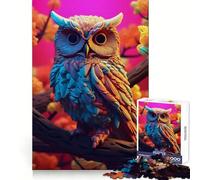 Puzzle Abstrait Hibou pour Adultes, 1000 pièces, Puzzle cérébral Relaxant, Image à Assembler, Cadeau de Noël (38x52cm)