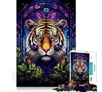 Puzzle Abstrait Incroyable sur Le thème du Tigre pour Adultes,1000 pièces,Jeu de réflexion et d'adresse,découpe de Haute précision,défi divertissant pour Les Loisirs (50x75cm)