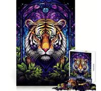 Puzzle Abstrait Incroyable Tigre 1000 pièces pour Adolescents Souvenirs, Loisirs, Plaisir, Assemblage Solide, Cadeau mémorable (50x75cm)