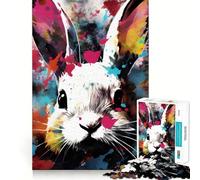 Puzzle Abstrait Lapin de 1000 pièces pour Adultes, Jouet Intelligent et Familial, découpe précise, pièce d'art (38x26cm)