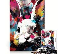 Puzzle Abstrait Lapin de 1000 pièces pour Adultes, Jouet Intelligent et Familial, découpe précise, pièce d'art (38x26cm)
