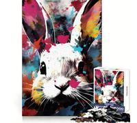 Puzzle Abstrait Lapin pour Adultes, 1000 pièces, Casse-tête, Loisirs Domicile, Image Assembler, Cadeau d'anniversaire (38x52cm)