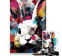 Puzzle Abstrait Lapin pour Adultes, 1000 pièces, Casse-tête, Loisirs Domicile, Image Assembler, Cadeau d'anniversaire (38x52cm)