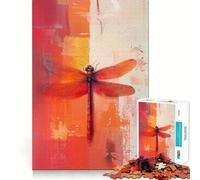 Puzzle Abstrait Libellule Rouge 1000 pièces pour Adolescents, Jeu de logique, pièce de Collection découpée avec précision, idéal pour Les Moments de détente (50x75cm)