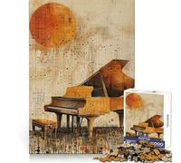 Puzzle Abstrait mélancolique pour Piano, 1000 pièces, Jouet cognitif pour Adultes, à Assembler Ensemble, œuvre d'art (50x75cm)