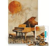 Puzzle Abstrait mélancolique pour Piano, 1000 pièces, Jouet cognitif pour Adultes, à Assembler Ensemble, œuvre d'art (50x75cm)